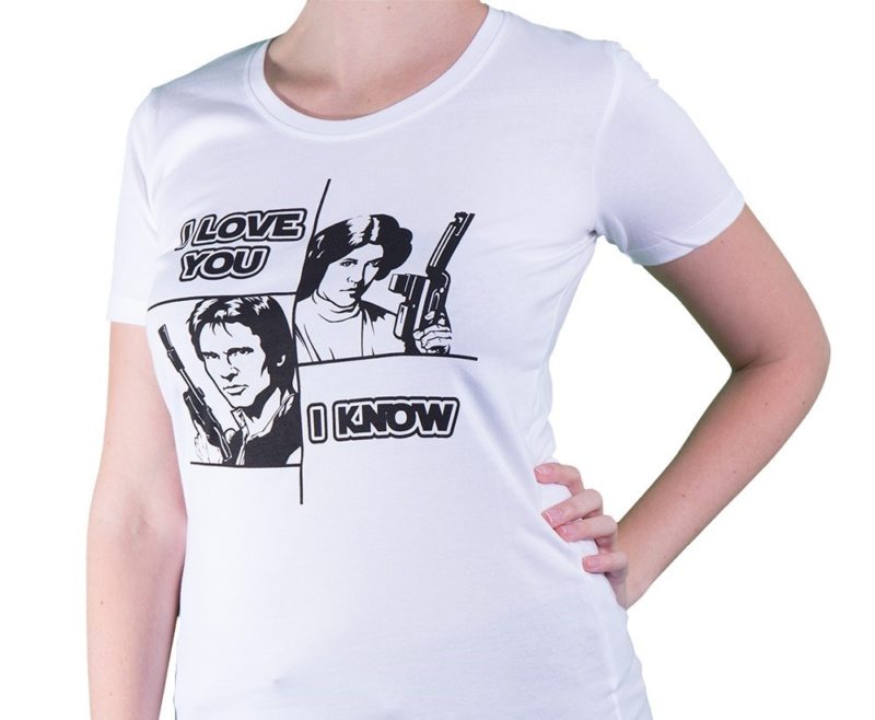 Women's Star Wars Han Solo Princess Leia I Love You I Know t-shirt at Zing Pop Culture