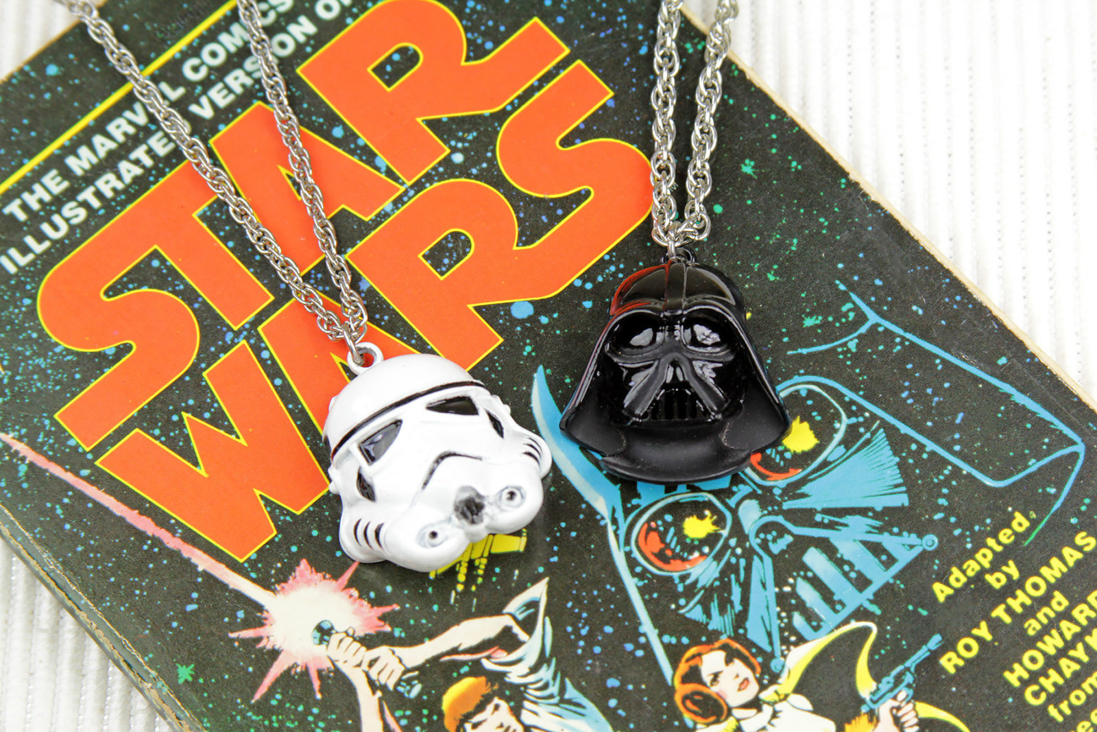 Star Wars 1977 Weingeroff Stormtrooper and Darth Vader necklaces