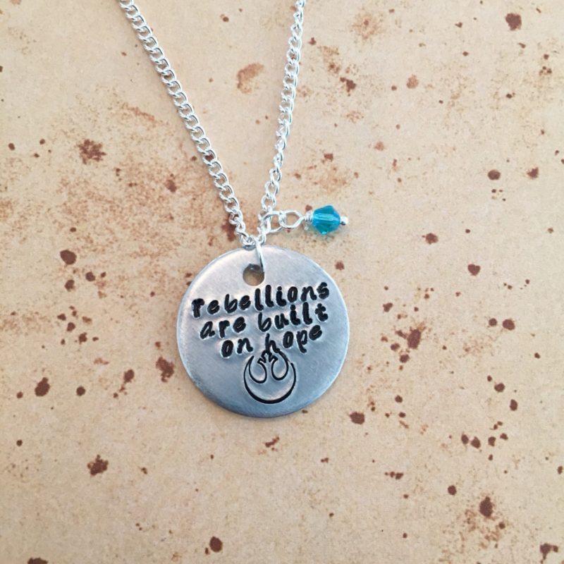 Star Wars Rogue One Jyn Erso inspired quote stamped charm necklaces by Etsy seller Kawaii Candy Couture UK
