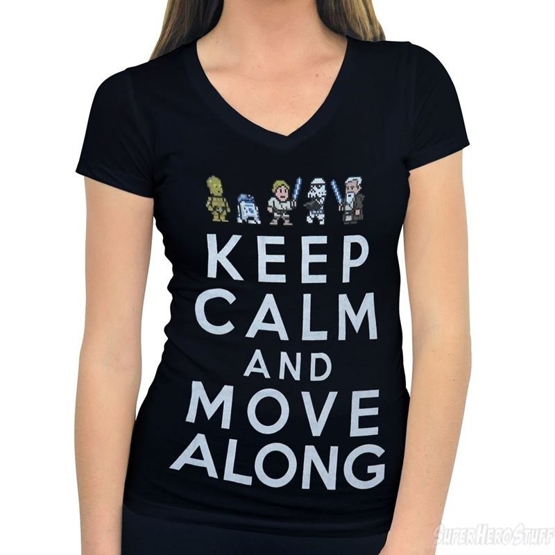 Women's Star Wars Keep Calm and Move Along t-shirt at SuperHeroStuff