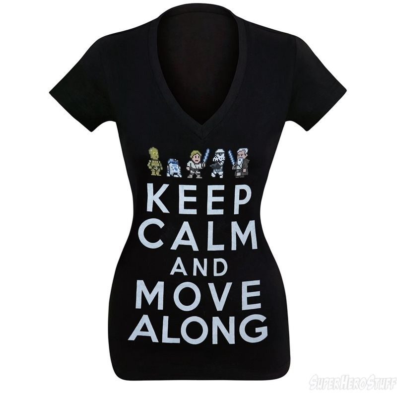Women's Star Wars Keep Calm and Move Along t-shirt at SuperHeroStuff