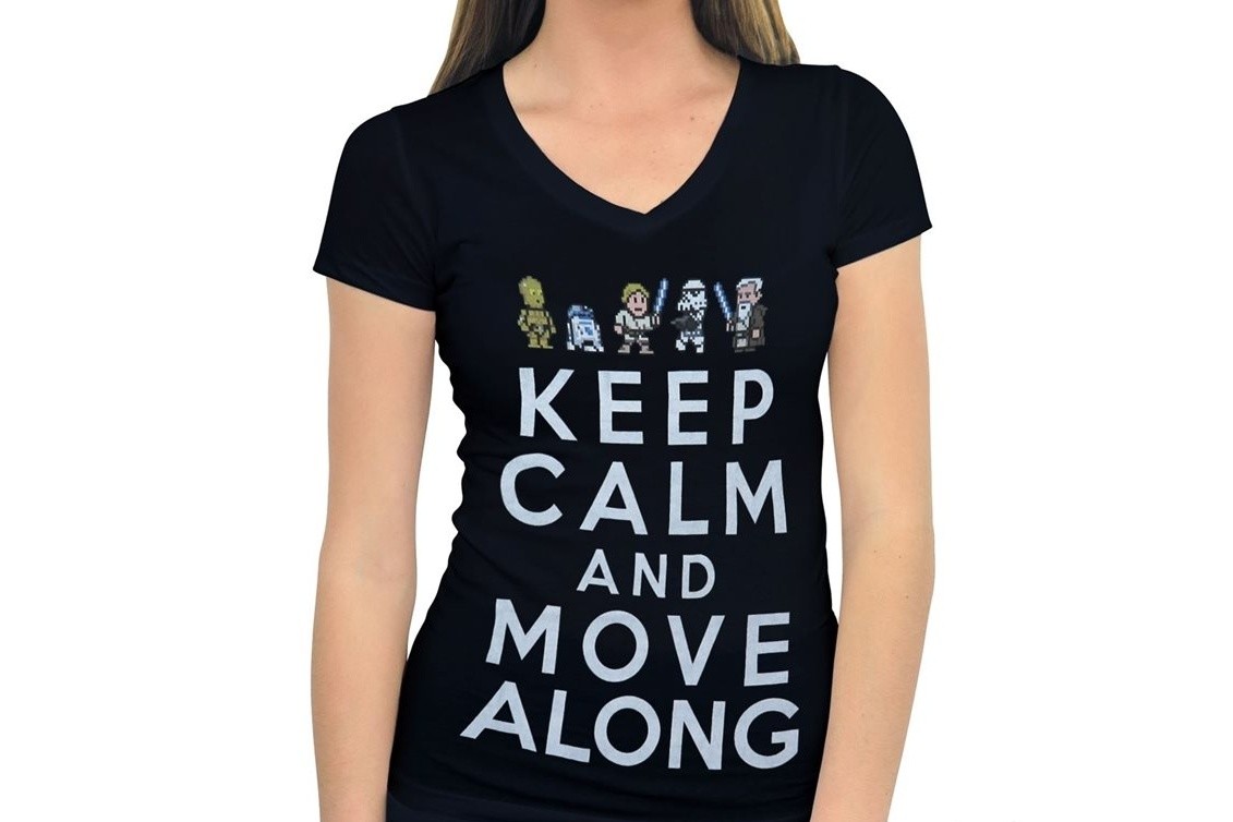 Women's Star Wars Keep Calm and Move Along t-shirt at SuperHeroStuff