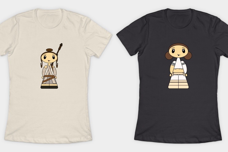 Women's Star Wars female character inspired t-shirts by Jawa Trading Depot