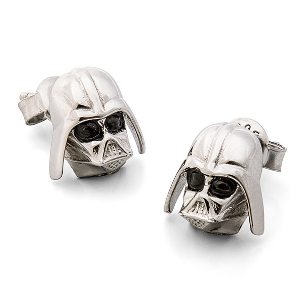 Star Wars Sterling Silver Darth Vader helmet stud earrings jewelry at ThinkGeek