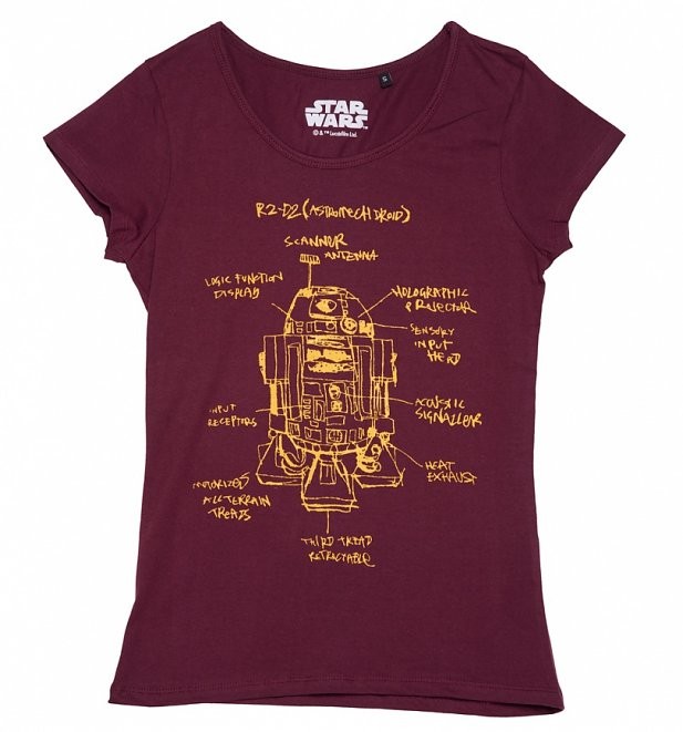 Women's Star Wars sketch style R2-D2 t-shirt at TruffleShuffle