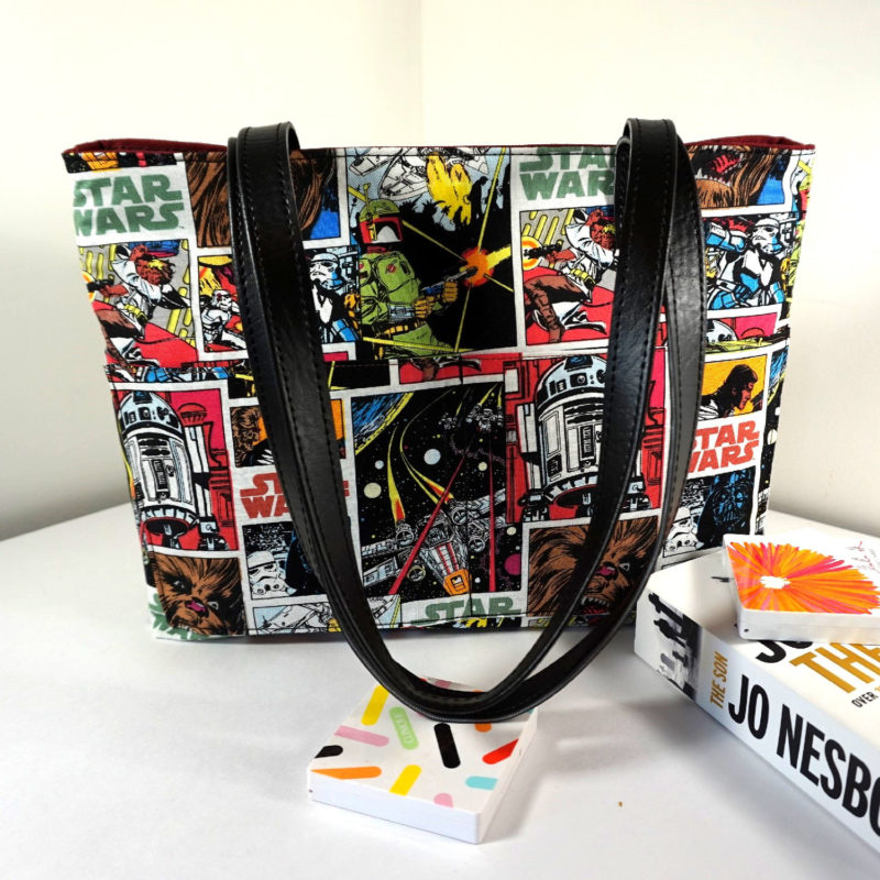 Star Wars printed fabric handbags by Etsy seller Nuchy Handmade