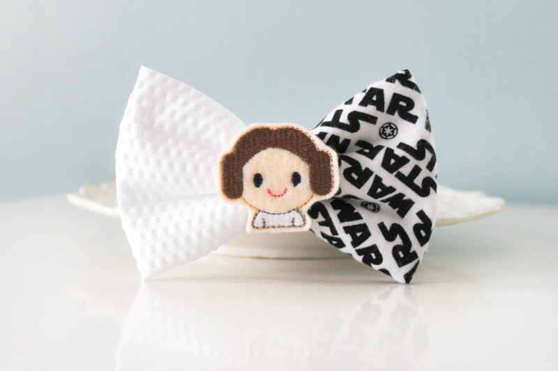 Star Wars Princess Leia themed hair bow by Etsy seller Jenta Bows