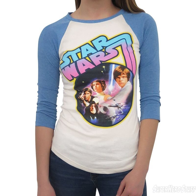 Women's Star Wars A New Hope baseball raglan sleeve t-shirt at SuperHeroStuff