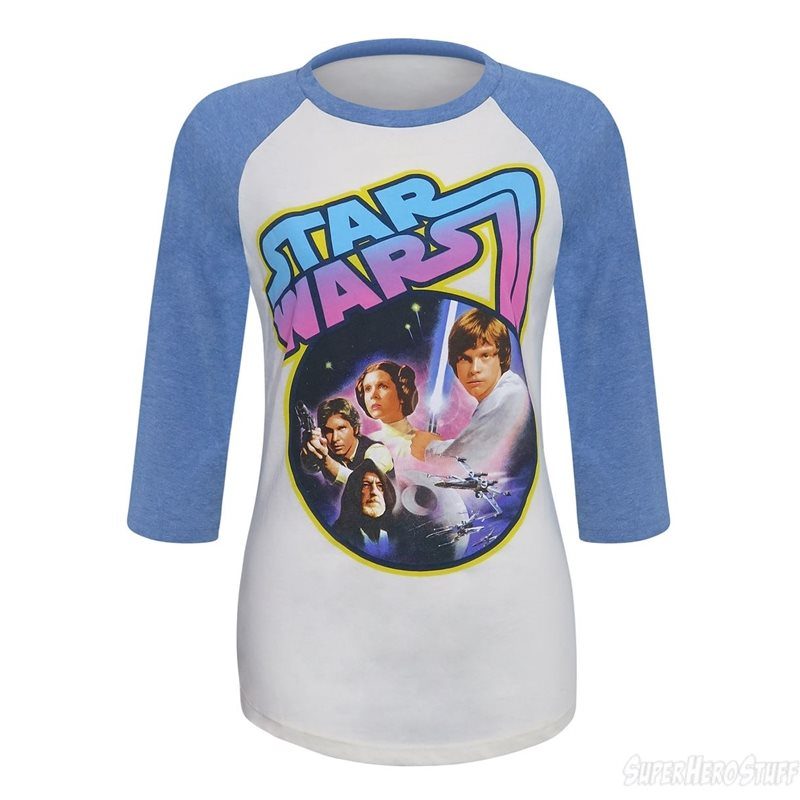 Women's Star Wars A New Hope baseball raglan sleeve t-shirt at SuperHeroStuff