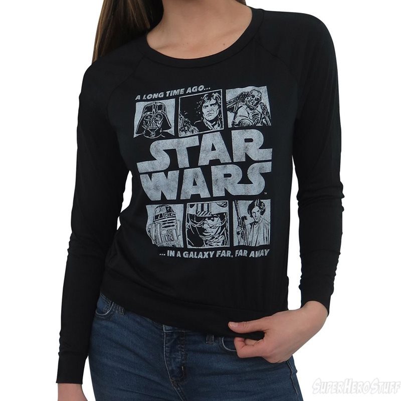 Women's Star Wars A Long Time Ago long sleeved t-shirt at SuperHeroStuff