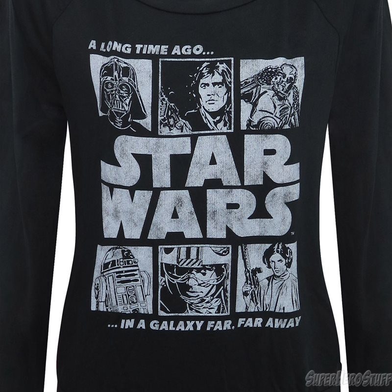 Women's Star Wars A Long Time Ago long sleeved t-shirt at SuperHeroStuff