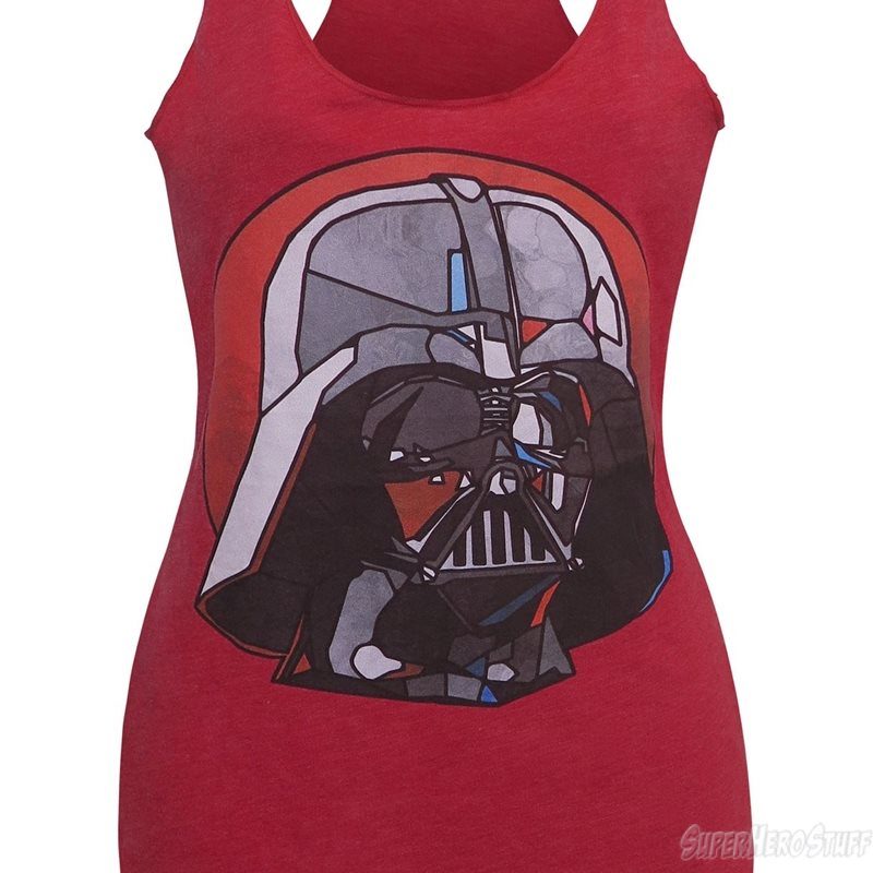 Women's Star Wars stained glass Darth Vader tank top at SuperHeroStuff