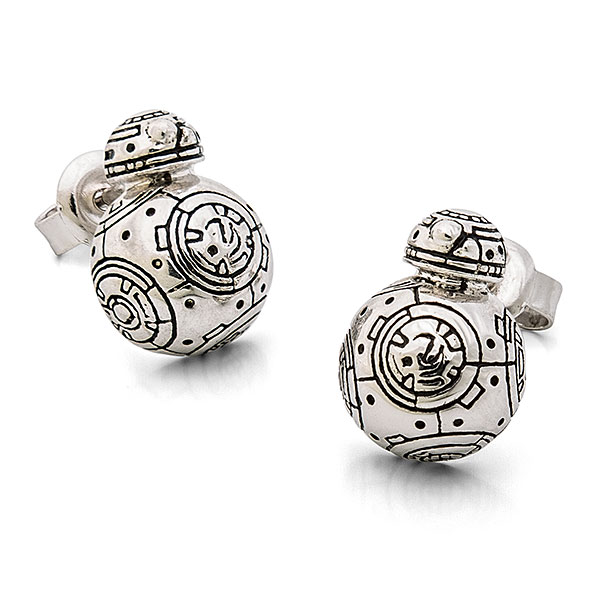 Star Wars Sterling Silver BB-8 stud earrings jewelry at ThinkGeek
