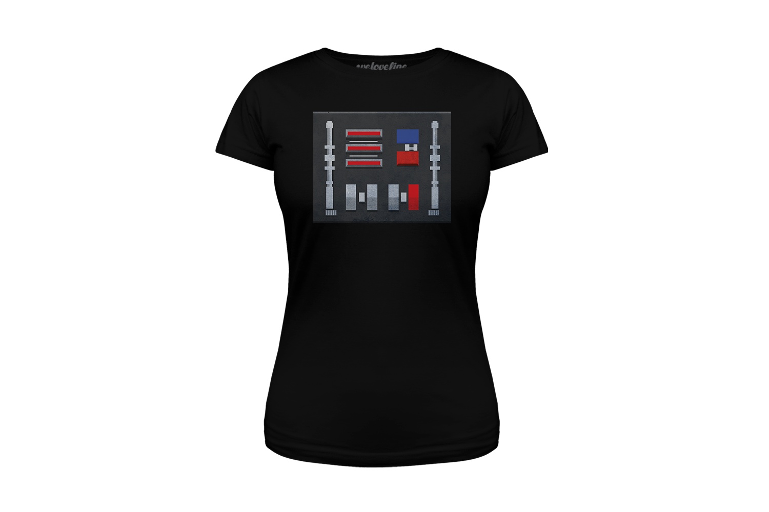 Women's We Love Fine x Star Wars Darth Vader chest plate everyday cosplay style printed t-shirt