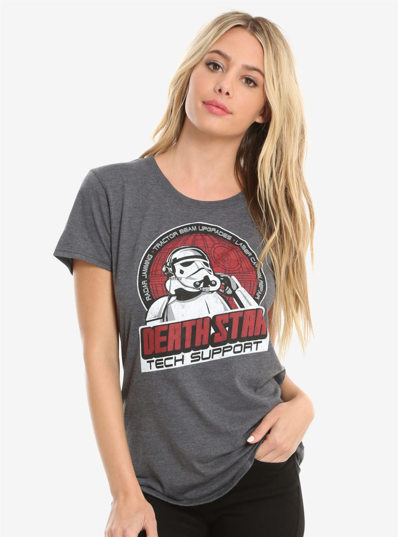 Women's Star Wars Stormtrooper Death Star Tech Support t-shirt at Box Lunch