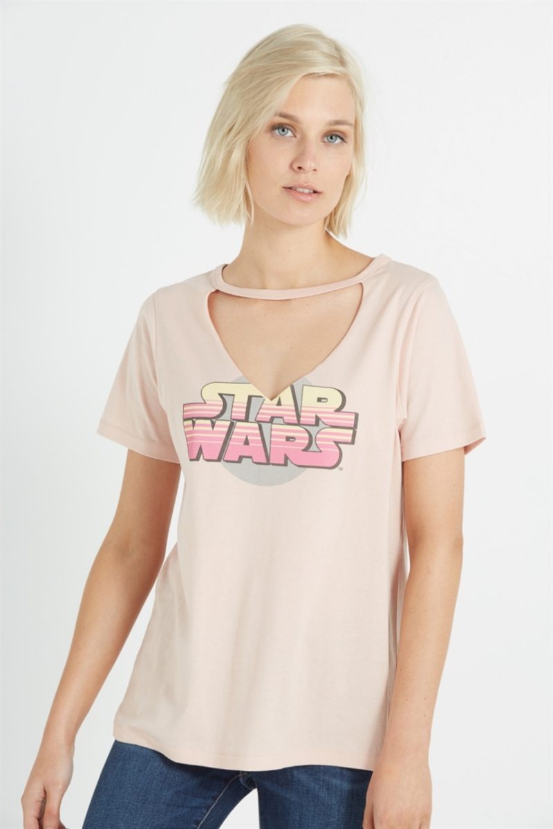 Women's Star Wars logo t-bar choker tee at Cotton On
