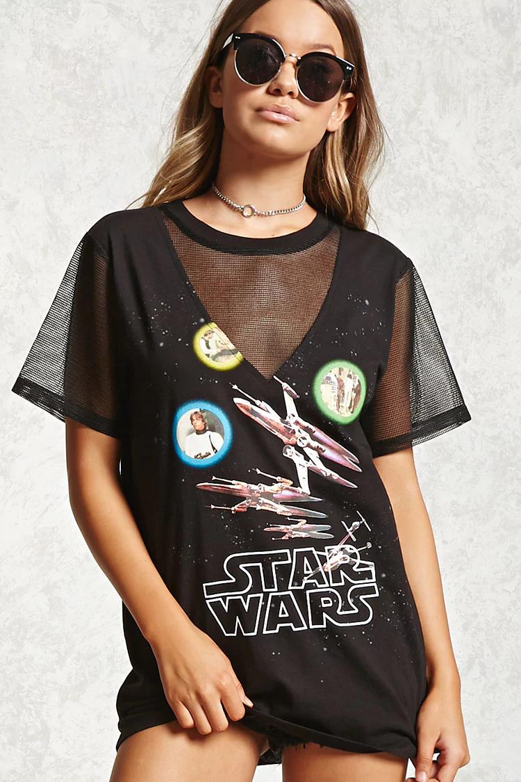 Women's Star Wars mesh panel t-shirt at Forever 21
