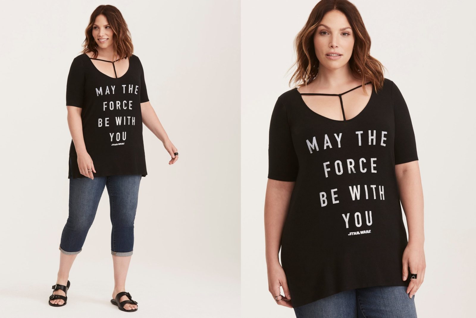 Women's Star Wars May The Force Be With You strappy plus size t-shirt at Torrid