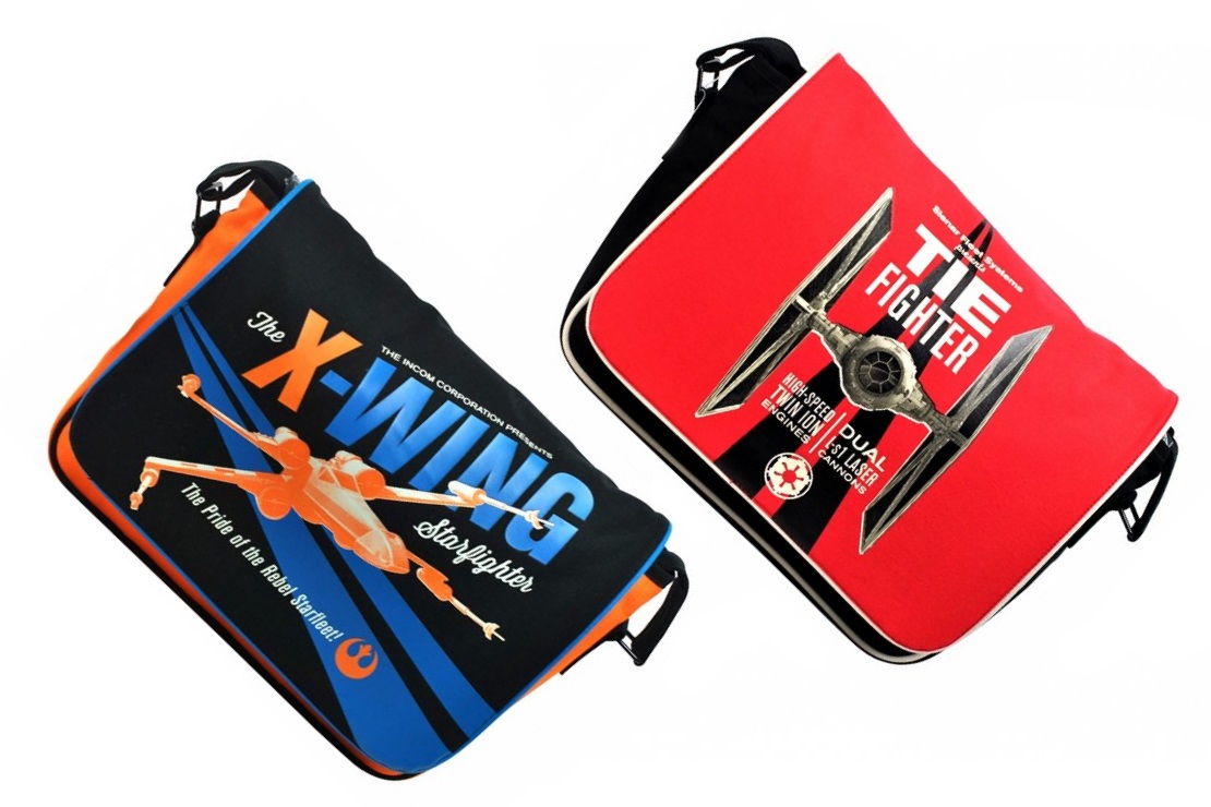 Star Wars Starfighter X-Wing and TIE Fighter messenger bags at TruffleShuffle