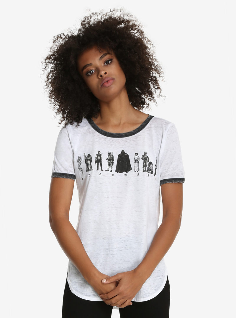 Women's Star Wars character ringer t-shirt at Box Lunch