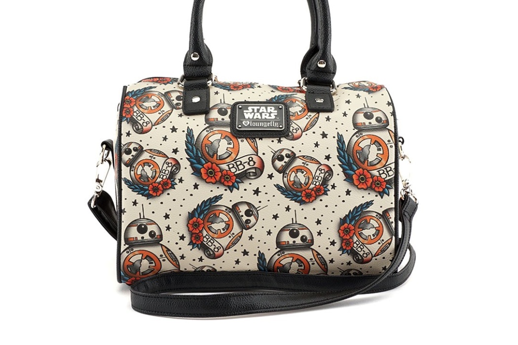 Loungefly x Star Wars The Force Awakens BB-8 Tattoo Flash Print Duffle Handbag