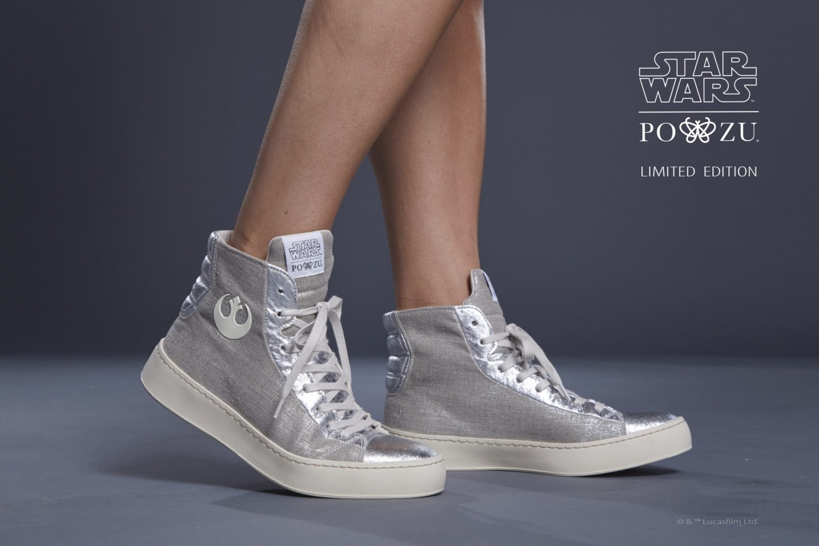 Women's Po-Zu x Star Wars Resistance silver limited edition sneakers