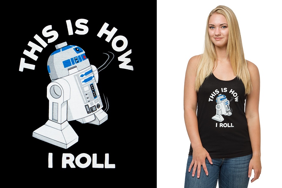 Women's Lego Star Wars R2-D2 this is how I roll tank top at ThinkGeek