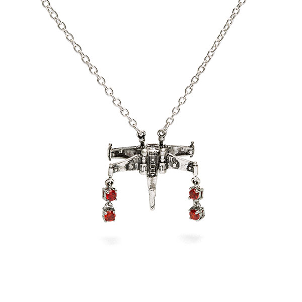 Women's Star Wars X-Wing Fighter crystal pendant necklace at ThinkGeek