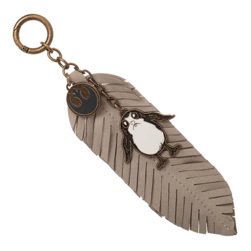 Bioworld x Star Wars The Last Jedi Porg feather key chain handbag accessory at Entertainment Earth