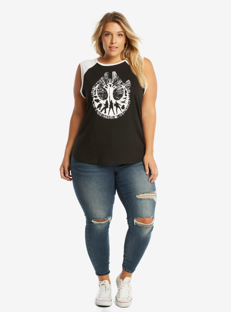 Women's Her Universe x Star Wars Rebellion muscle raglan plus size top