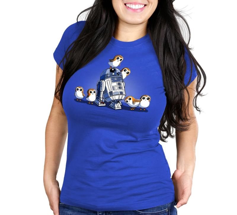Women's Star Wars The Last Jedi R2-D2 and Porgs t-shirt at TeeTurtle