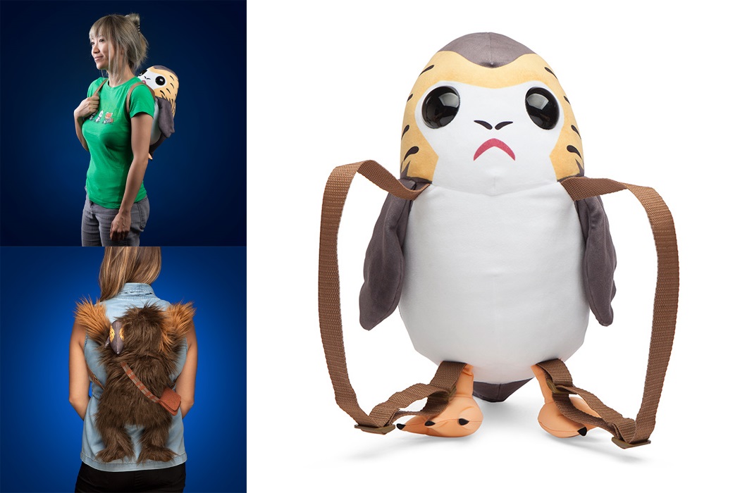 Star Wars The Last Jedi Porg and Chewbacca back buddy bags at ThinkGeek