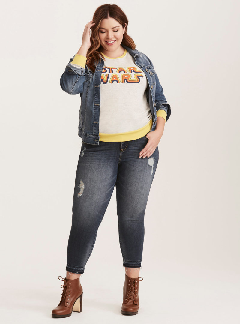 Women's Her Universe x Star Wars vintage logo plus size sweatshirt at Torrid