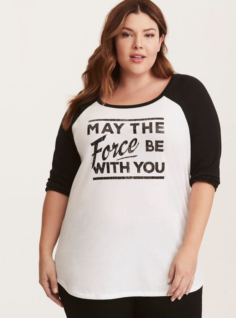Women's Her Universe x Star Wars May The Force Be With You raglan plus size t-shirt at Torrid