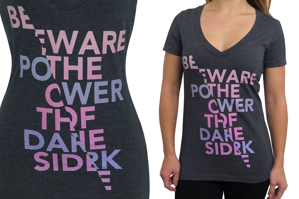 Women's Star Wars Beware The Power Of The Dark Side t-shirt at SuperHeroStuff