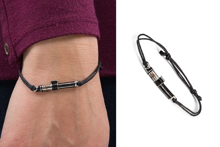 Star Wars Darth Vader lightsaber faux leather cord bracelet at ThinkGeek