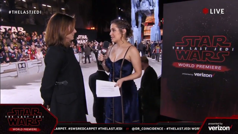 Kathleen Kennedy on the red carpet for The Last Jedi premiere