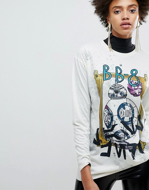 Women's ASOS x Star Wars Printed Oversized Long Sleeve T-Shirt