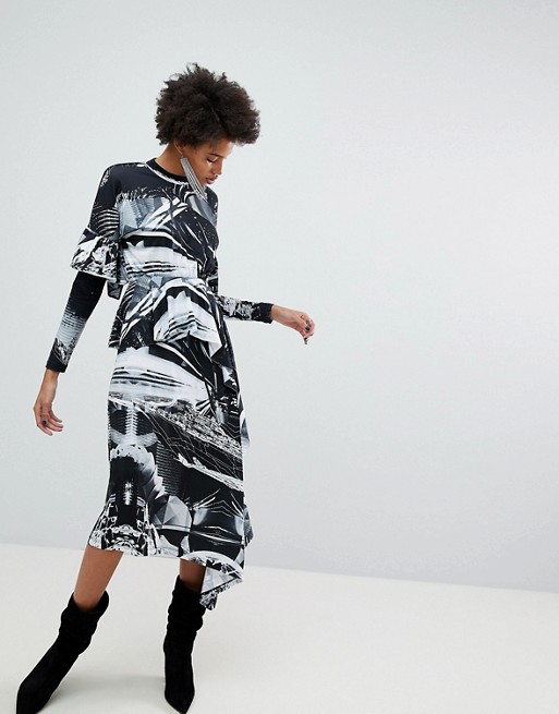 Women's ASOS x Star Wars Printed Long Sleeve Hanky Hem Dress