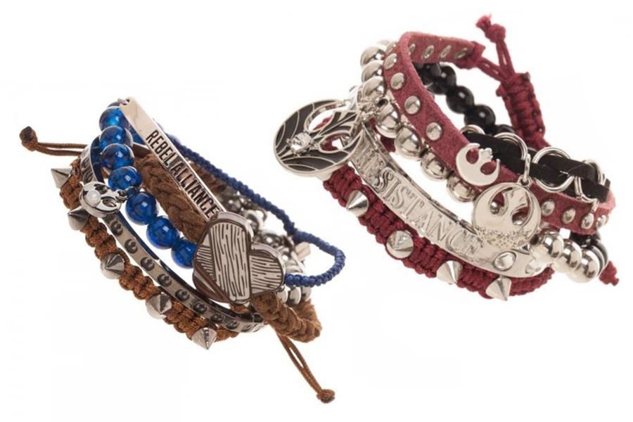 Women's Bioworld x Star Wars Rebel themed bracelet cluster sets at Entertainment Earth