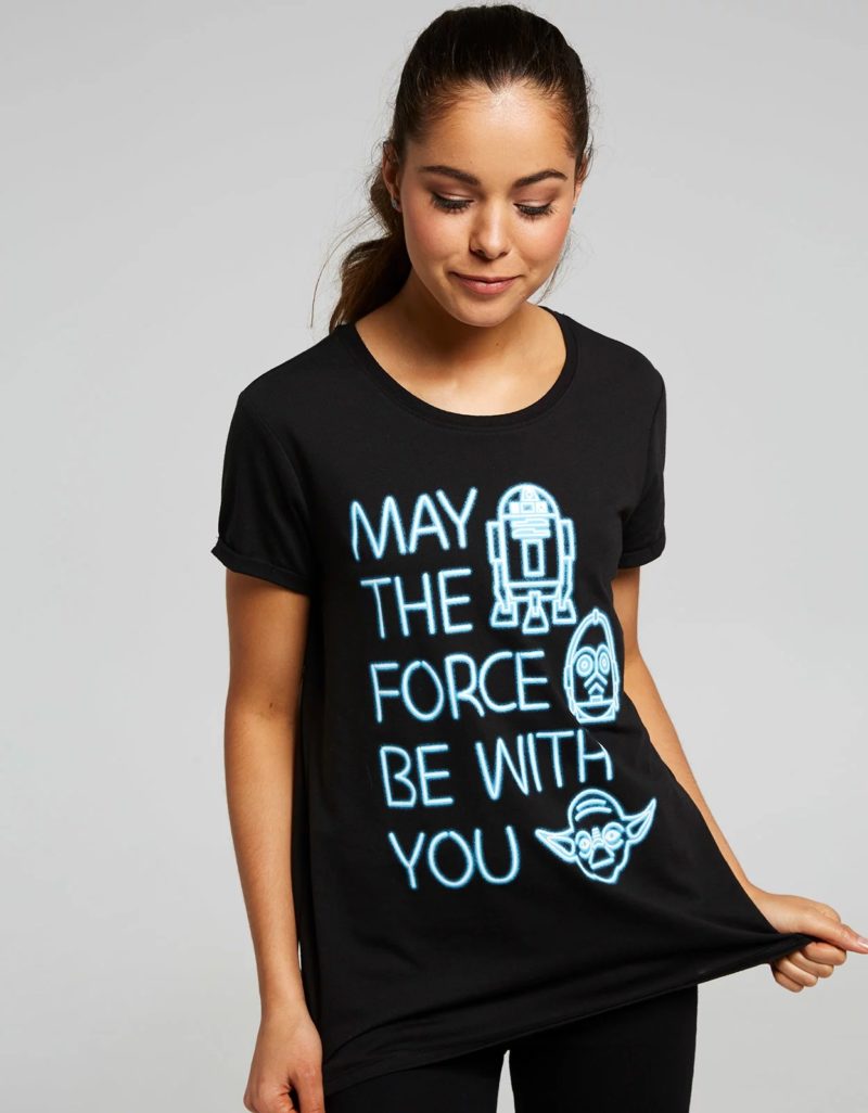 Women's Star Wars neon May The Force Be With You t-shirt at Jay Jays