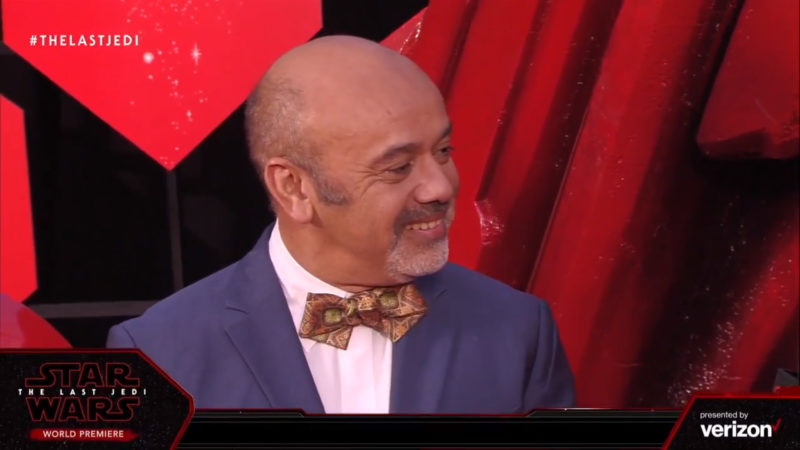 Christian Louboutin at the Star Wars The Last Jedi red carpet premiere