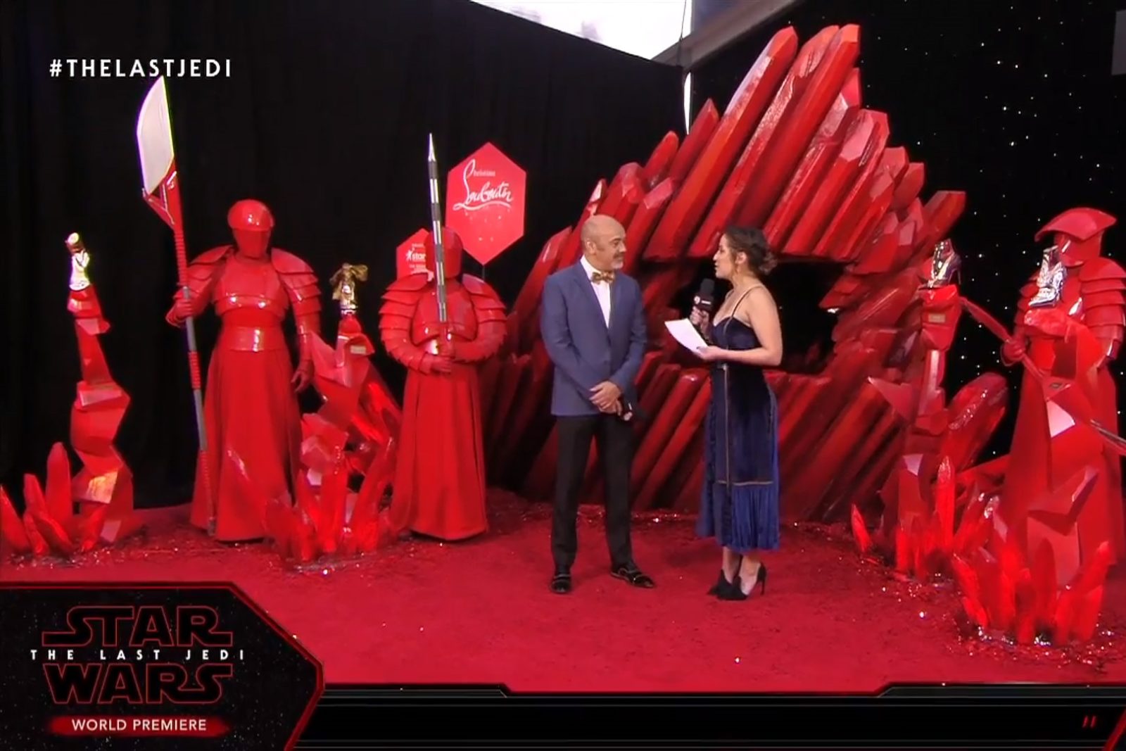 Christian Louboutin at the Star Wars The Last Jedi red carpet premiere