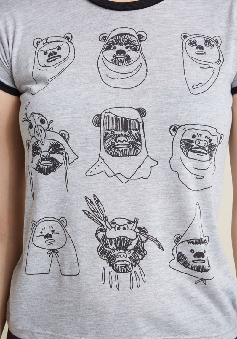 Women's Star Wars Ewok sketch art t-shirt at ModCloth