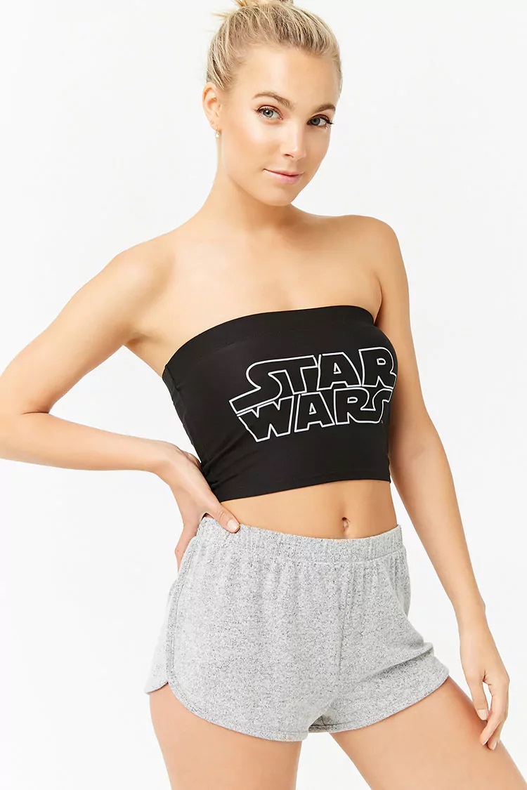 Women's Star Wars logo pyjama crop tube top at Forever 21
