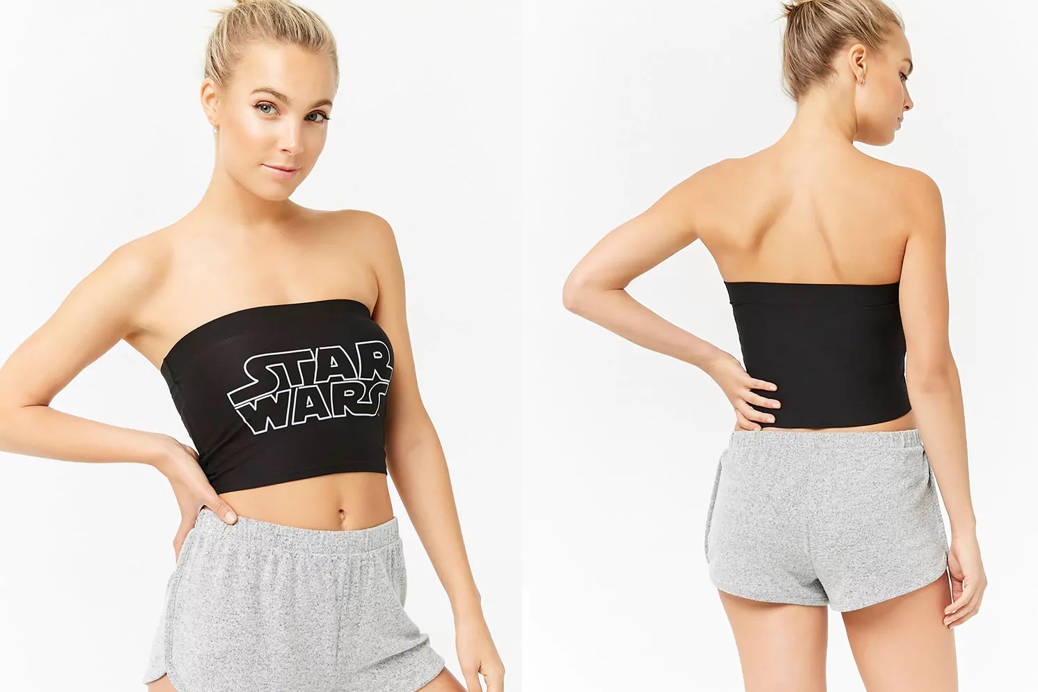 Women's Star Wars logo pyjama crop tube top at Forever 21