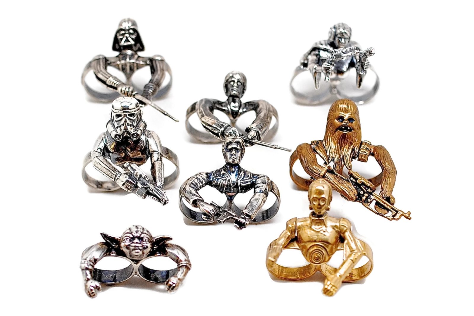 Star Wars character rings by Michael Raymond Jewelry