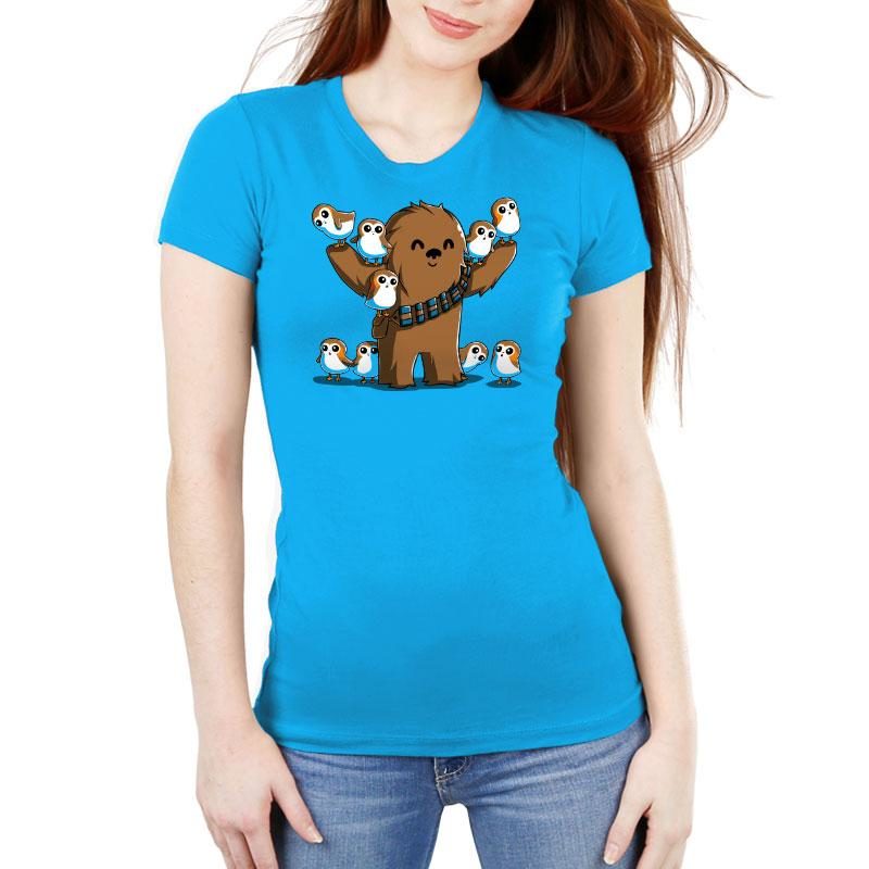 Women's Star Wars The Last Jedi Chewie and porgs t-shirt at TeeTurtle
