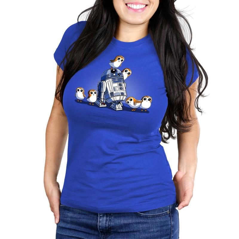 Women's Star Wars The Last Jedi R2-D2 and porgs t-shirt at TeeTurtle