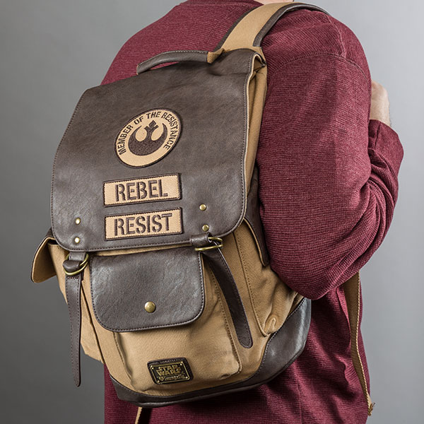 Loungefly x Star Wars Rebel Resist backpack available exclusively at ThinkGeek